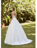Ivory Lace Tulle Corset Back Elegant Wedding Dress